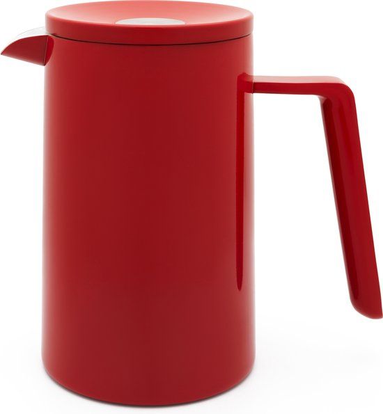 Leopold Vienna San Marco French Press Cafetière - 1L - Rood - Dubbelwandig - RVS