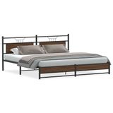 vidaXL Bedframe Metaal Bruin Eiken 193x203 cm