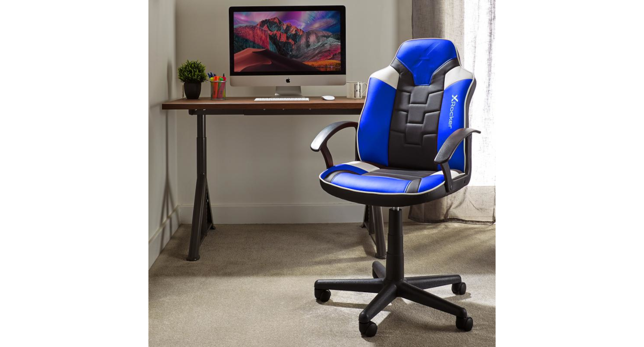 X Rocker Saturn Gaming Stoel Zwart/Grijs/Blauw