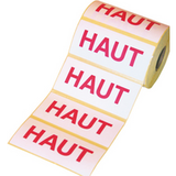 Lot de 1000 étiquettes d'expédition fond blanc imprimé rouge "haut