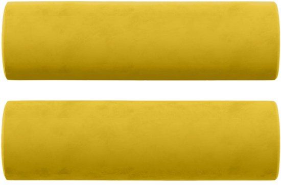 vidaXL Sierkussens - 2 stuks - 15x50 cm - Geel - Fluweel