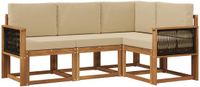 vidaXL - Hoek loungeset - 4 zitplekken - Polyester - Natuurlijk en beige