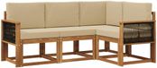 vidaXL - Hoek loungeset - 4 zitplekken - Polyester - Naturel et beige