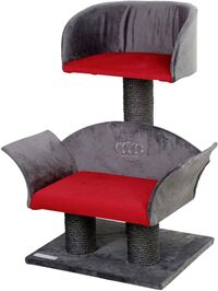 Kerbl Krabpaal Lounge Deluxe grijs en rood 81548 grijs