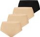 NUR DIE Taillenslip Baumwolle Vrouwen Beige, Schwarz 1 Effen 4 stuk(s)