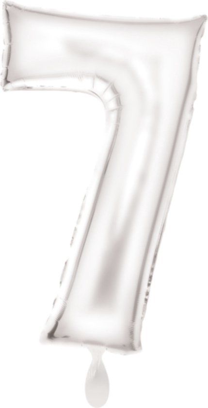 Groot Riethmüller Europe GmbH Folieballon 86cm cijfer 7 Silk White