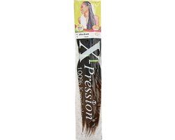 Hair extensions T1B/30 X-Pression - 3 stuks - 115 cm - Bruin