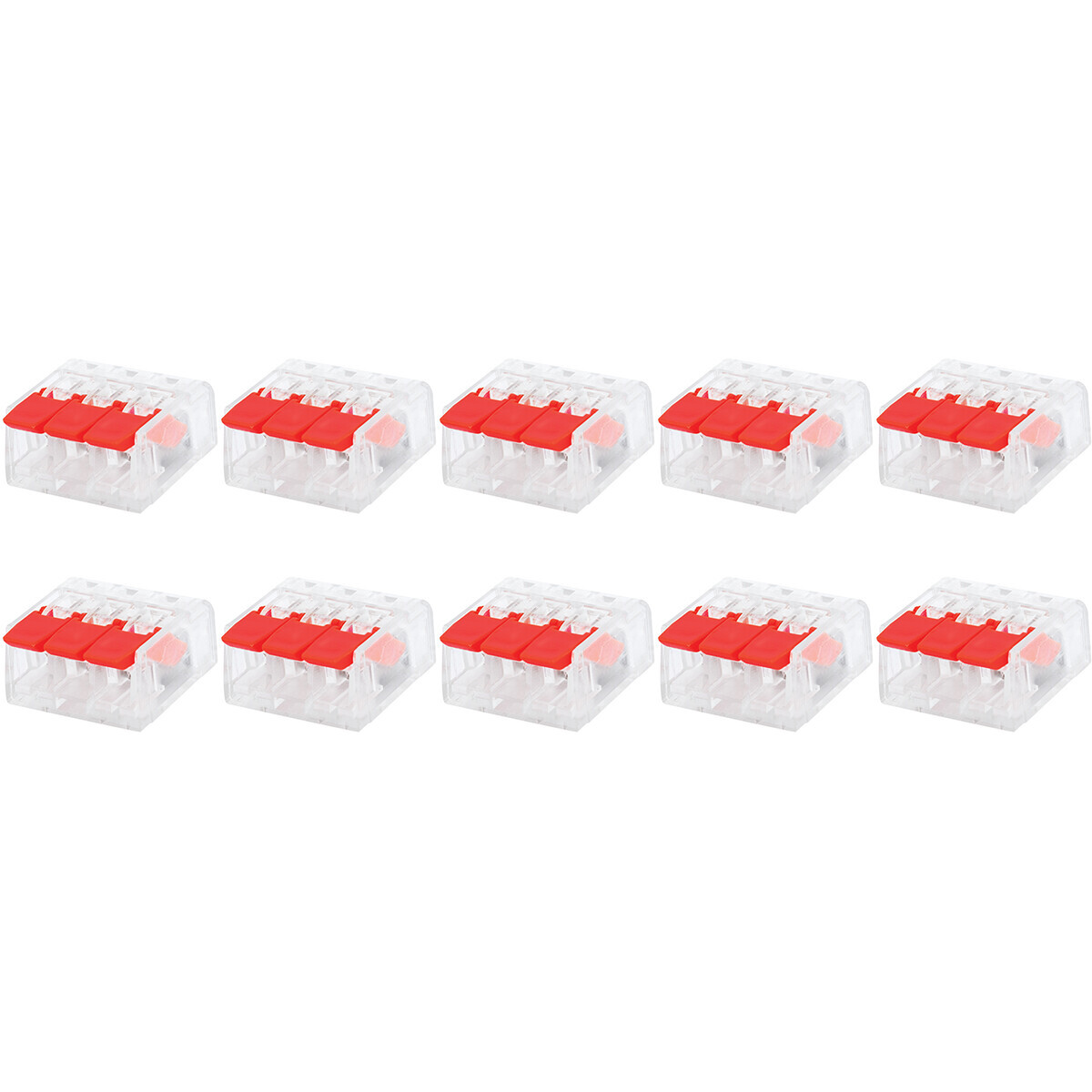 BES LED Lasklem Slim Set 10 Stuks - 3 Polig met Klemmetjes - Rood