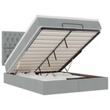 vidaXL Ottoman Bed with Mattress 140x190cm Fabric Light Grey