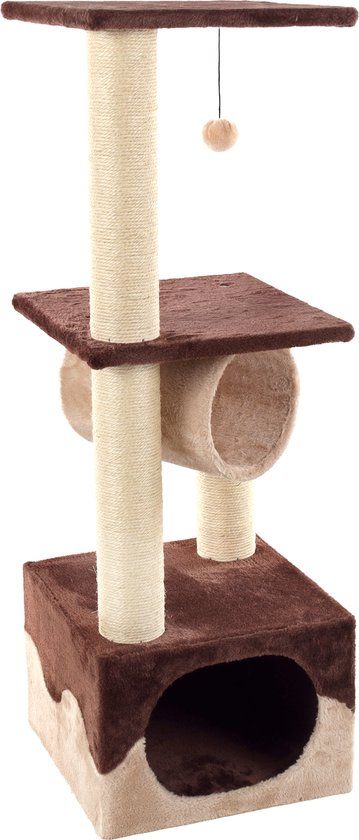 Flamingo Krabpaal Kangri 5 - Bruin/Beige - 102 cm - Met Huisje