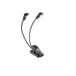 K&M 12243 FlexLight lampe sur pied double à LED, noir, fixation à pince, 2 col de cygne flexibles, 2 x 700 lux