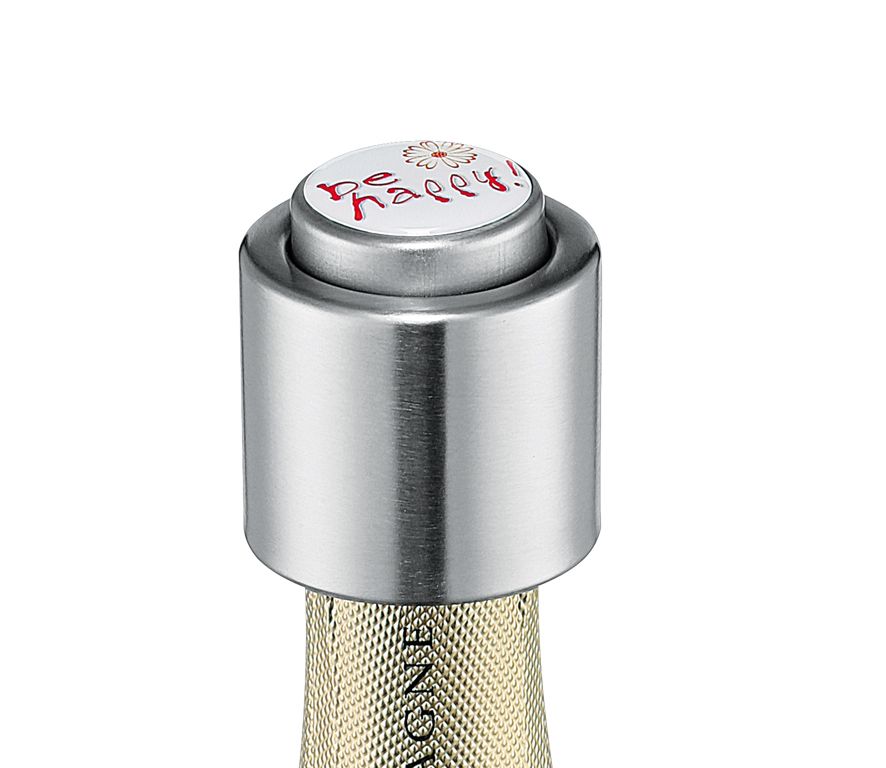 Cilio 205169 Flessenstop - Rood, Wit, Roestvrijstaal - 4.7 cm