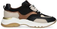 Manfield - Dames - Zwarte leren sneakers - Maat 39