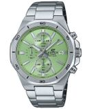 Casio Edifice EFV-640D-3AVUEF Horloge - Staal - Zilverkleurig - Groene Wijzerplaat - Ø 44 mm