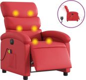 vidaXL Massagestoel verstelbaar elektrisch kunstleer rood