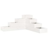 VidaXL Plantenbak 4-laags 80,5x79x36 cm massief grenenhout wit