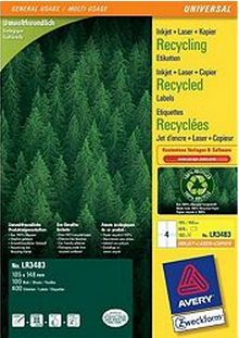 Avery LR3483 - Printeretiketten - wit