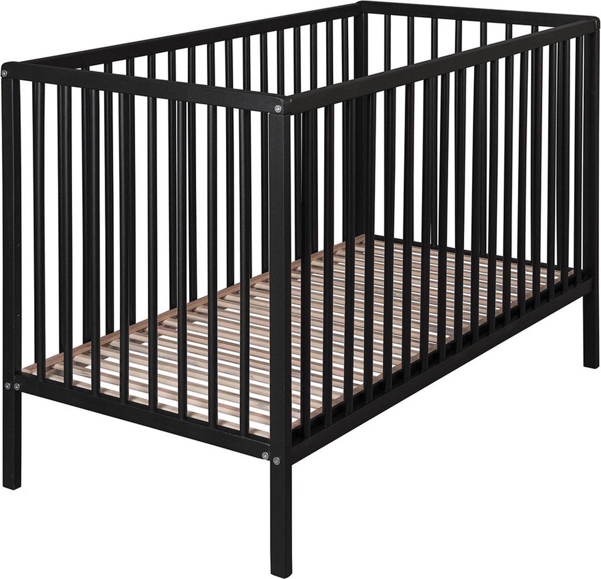 Cabino Baby bed / Ledikant Open Luxe Met Verstelbare Bodem - Zwart 60 x 120 cm