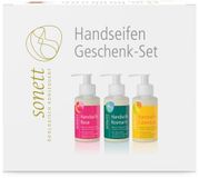 Sonett Handzeep cadeauset – roos, rozemarijn en calendula, 3 x 110 ml