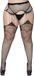 Leg Avenue Net garterbelt stockings +, XL/XXL, Zwart