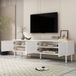 FloraGrace Tv Meubel - Modern Lowboard Met Kabeldoorvoer En 4 Vakken - Wit