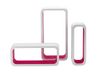 King Home m1105004/C rekset, 3-delig, rechthoekig, afgeronde hoeken, van MDF, tweekleurig, wit/fuchsia