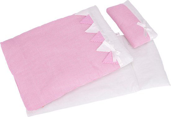 Goki Poppenbed Beddengoed - Roze - Katoen - 3+ jaar