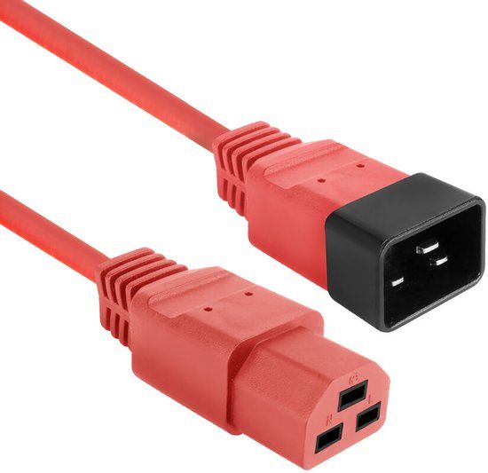 ACT Netsnoer C20 - C21 IEC60320 rood 2 m AK5362