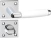 Impresso Durban Poignée de porte - Chrome - Blanc - 2 pièces