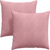 vidaXL Zitkussens 2 stuks Roze 60 x 60 cm Corduroy stof