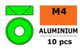 Revtec Rondelle M4 "Vert" pour vis à tête fraisée, Aluminium (10 pièces)