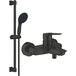 Grohe Mitigeur Bain Douche Mécanique Start 2021 Noir Mat + Ensemble De Douche 2 Jets Avec Barre Vitalio Start 110