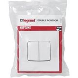 Legrand - Dubbele drukknop Neptune - 6A - Wit