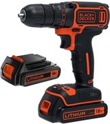 BLACK+DECKER BDCDC18B-QW Perceuse-visseuse 18 V avec 2 batteries 1,5 Ah