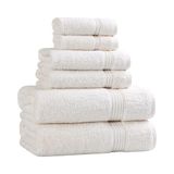 Superior Handdoek, langstapelig gekamd katoen, ivoor, set van 6 stuks