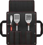 Kamado Joe® Krafted™ Steel RVS BBQ Gereedschapset 3-delig – Tang, Spatel & Borstel – Incl. Draagtas