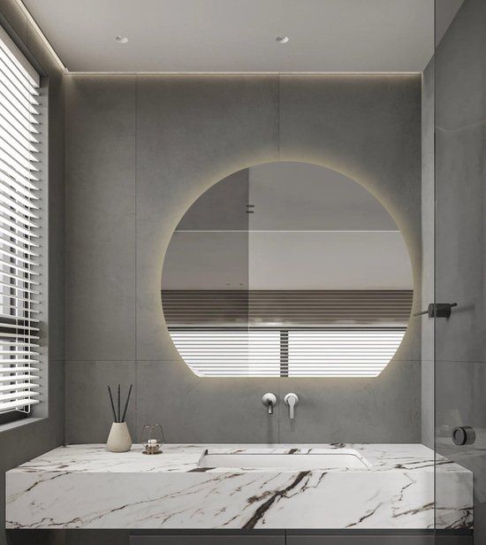 Adema Aura Badkamerspiegel - 100cm - Rond - LED - Zilver