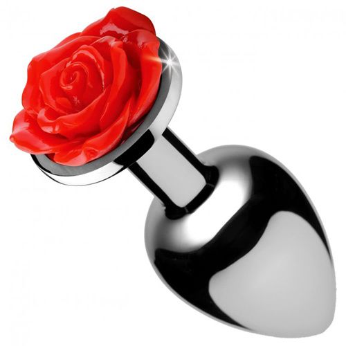 Booty Sparks Red Rose Buttplug - Zilver