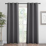 RYB HOME Grey Blackout Curtains 84 inches Length 2 Panels Set, Heavy Duty Solid Window Curtains Drapes Room Darkening Privcay Backdrops for Bedroom Dining Room, 42 inch Width x 84 inch Length