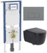 Geberit QeramiQ Dely Swirl Toiletset - 36.3x51.7cm - Geberit UP720 Duofix Sigma inbouwreservoir - slim zitting - bedieningsplaat licht grijs - rechthoekige knoppen - mat zwart