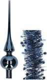 Decoris Glazen Piek 26 cm - Bleu foncé