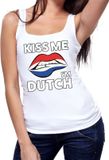 Bellatio Decorations Shoppartners Bv Kiss me I am Dutch tanktop / mouwloos shirt wit dames - feest shirts dames - Holland kleding L