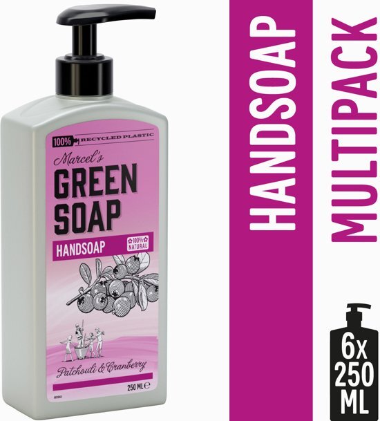 Marcel Green Soap Marcel's Green Soap Handzeep Patchouli & Cranberry - 6 x 250 ml