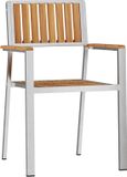 vidaXL Chaise de jardin 4 pièces Bois de teck massif et acier inoxydable