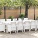 Maison Exclusive - Garden dining set, 13-piece, in white polyrattan and cotton