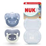 NUK First Choice Classic Night Fopspenen | 6-18 Maanden | Orthodontische Fopspenen die oplichten in het donker | 95% Baby Acceptatie** | Blauw | 2 Stuks