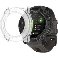 Phonillico® Case compatibel met Garmin Instinct 3 50mm - Harde beschermhoes voor smartwatch met transparant gehard glazen scherm