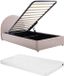 Vente-unique Lit avec rangement velours rose 90 x 190 cm