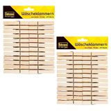 Idena 90171 - wasknijpers van hout, 48 stuks, ca. 7,3 cm lang