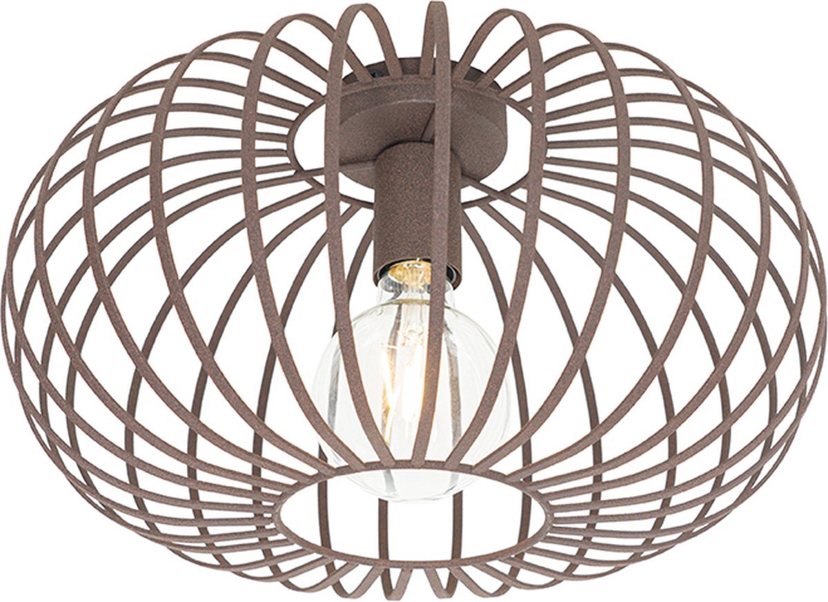 QAZQA johanna - Design Plafondlamp - Ø 39 cm - Roestbruin - Woonkamer | Slaapkamer | Keuken